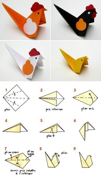 Оригами курица схема | Скачать бесплатно!