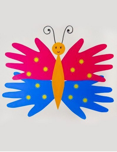 Весенние аппликации из ладошек Весенние аппликации из ладошек