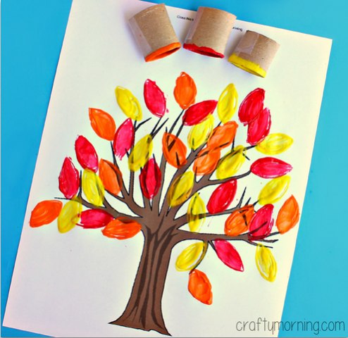 Идеи рисования яркого осеннего дерева