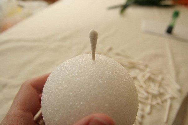 Цветы из ватных палочек