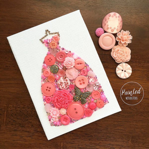 Потрясающие коллажи из пуговиц