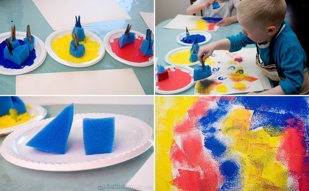 Рисование с помощью губки Рисование с помощью губки