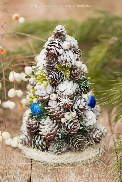 Новогодняя ёлочка из шишек Новогодняя ёлочка из шишек
