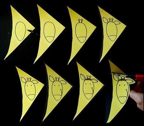 Делаем жирафа из бумаги. поделка вместе с детьми Делаем жирафа из бумаги. поделка вместе с детьми