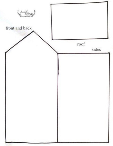 Новогодние домики для декора + шаблоны Новогодние домики для декора + шаблоны