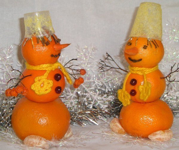 Мандариновые снеговики!