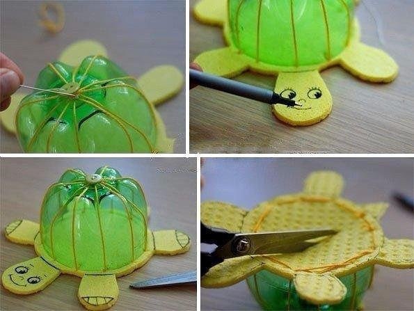 Черепашки из пластиковых бутылок.