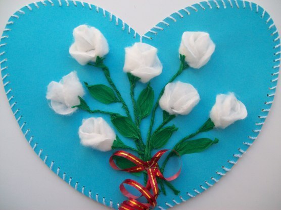 Цветочки их ватных дисков Цветочки их ватных дисков