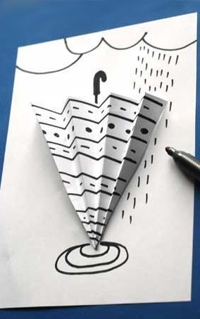 Объемная аппликация из бумаги &laquo;дождик&raquo;