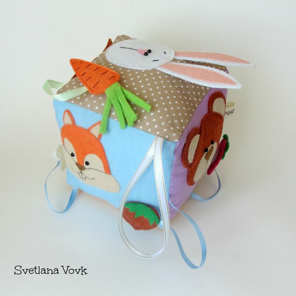 Как сшить развивающий кубик для малыша + выкройки