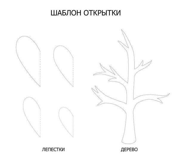 Идея для творчества с детьми. цветочная открытка.