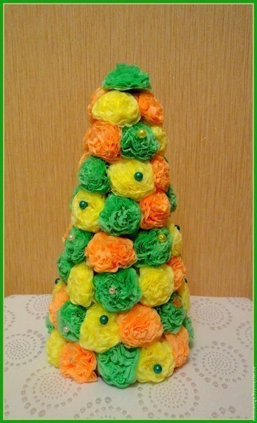 Новогодняя ёлочка из бумажных салфеток