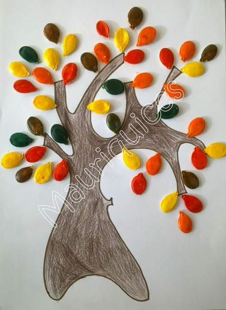 Творческое занятие для малышей "деревья осенью"