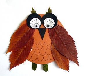Совы из листьев