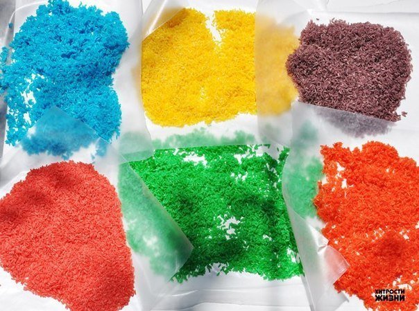 Как сделать цветной рис для творчества Как сделать цветной рис для творчества