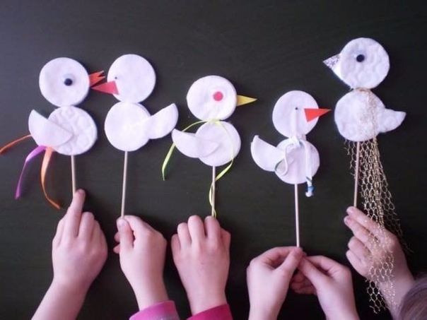 Из ватных дисков! сделайте с детьми! им понравится Из ватных дисков! сделайте с детьми! им понравится