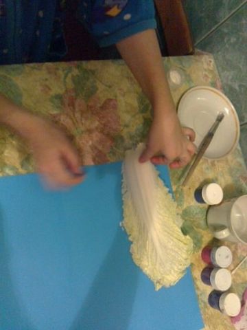 Рисуем зиму капустным листом Рисуем зиму капустным листом