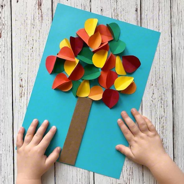 Осеннее дерево из кружочков