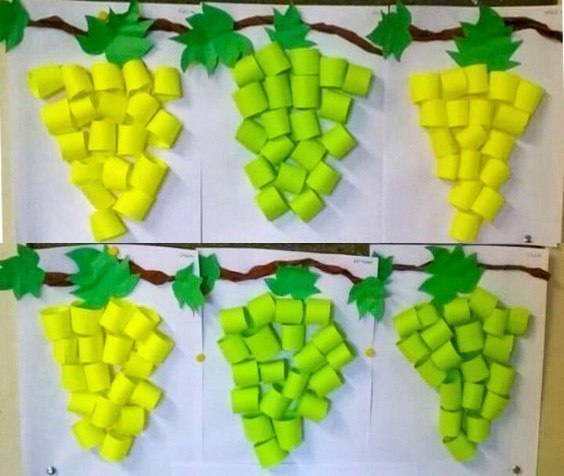 Объёмная аппликация «грозди винограда»