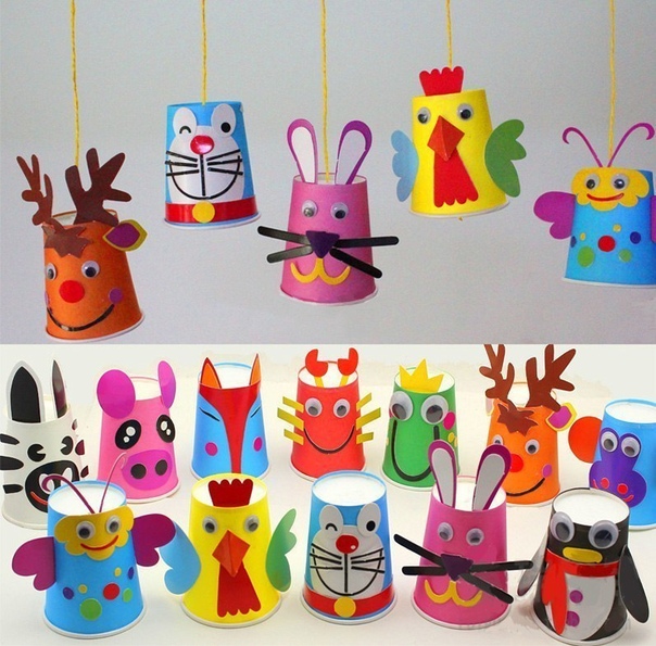 Зверушки из стаканчиков Зверушки из стаканчиков