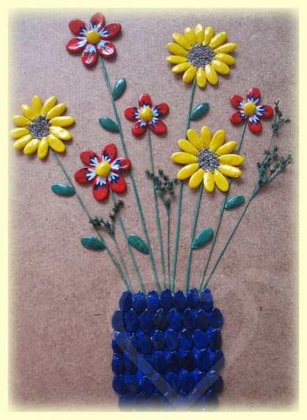 Мастерим с детьми. поделки из тыквенных семечек.