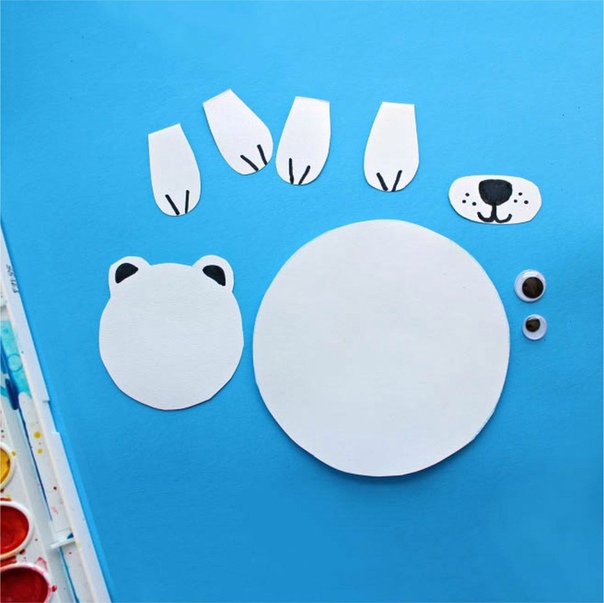 Аппликация для малышей "полярный медведь". Аппликация для малышей "полярный медведь".
