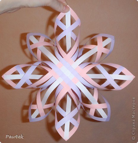 Красивая снежинка из бумажных полосок от  pau4ek