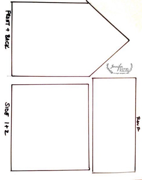 Новогодние домики для декора + шаблоны Новогодние домики для декора + шаблоны