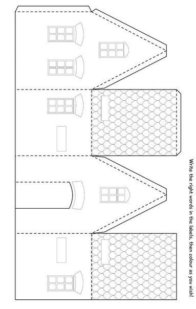 Бумажные домики. шаблоны Бумажные домики. шаблоны