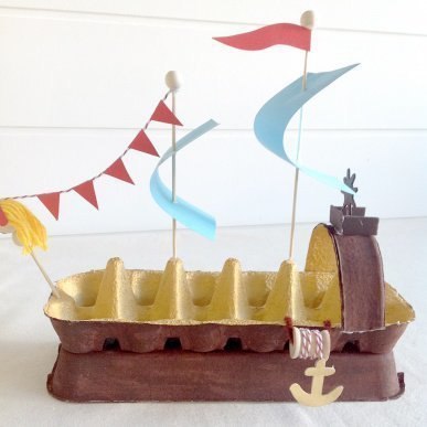 Кораблик из яичных лотков Кораблик из яичных лотков