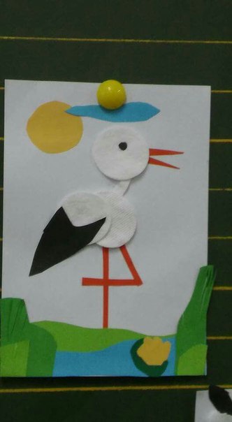 Аппликации и поделки из ватных дисков Аппликации и поделки из ватных дисков