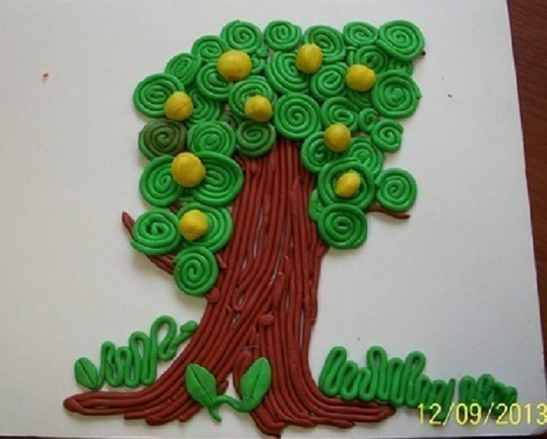 Картины из пластилиновых жгутиков