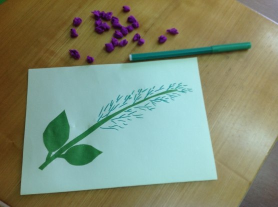 Сирень из гофрированной бумаги