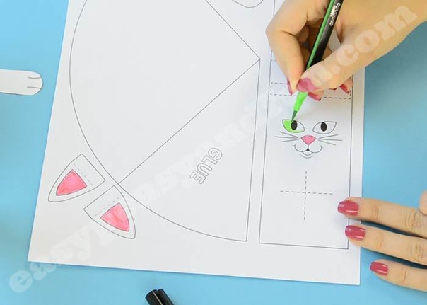 Котики из бумаги. шаблон.