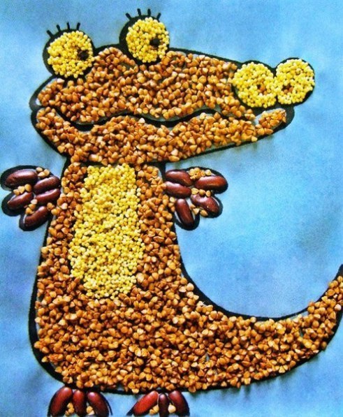 Фантазируем вместе с детьми. поделки из круп.