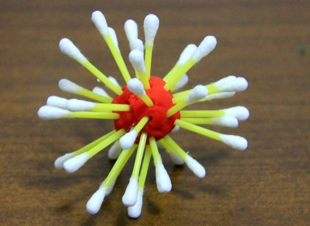 Цветы из ватных палочек