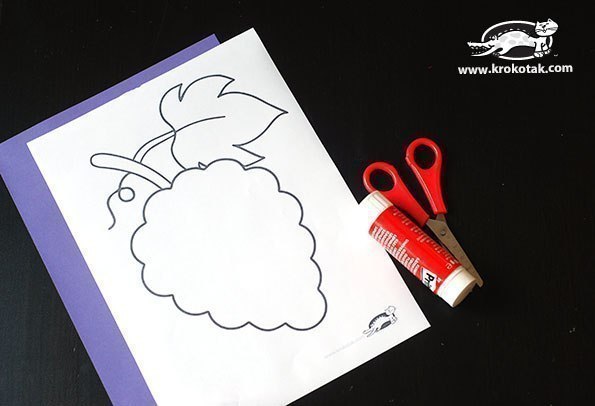 Объёмная аппликация «грозди винограда»