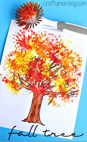 Идеи рисования яркого осеннего дерева