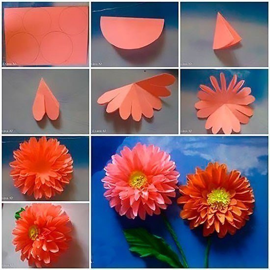 Делаем цветы из бумаги