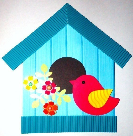 Скворечник из цветного картона