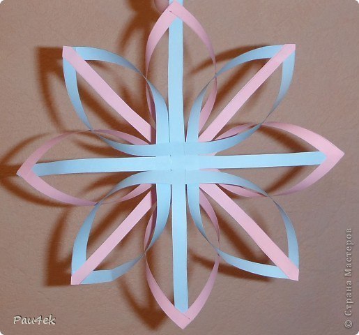 Красивая снежинка из бумажных полосок от  pau4ek