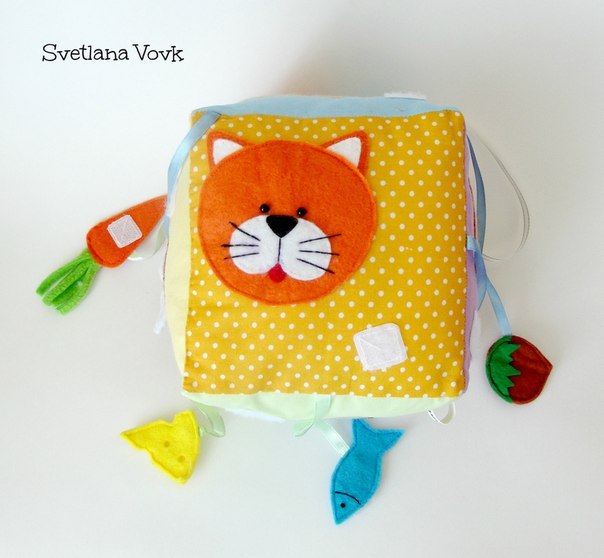 Как сшить развивающий кубик для малыша + выкройки