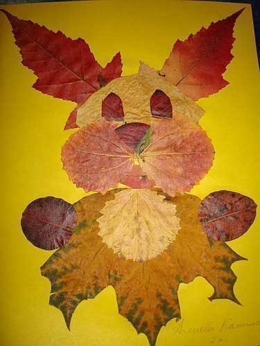 Аппликация из листьев Аппликация из листьев