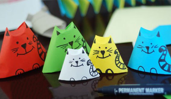 Кошки-матрёшки из бумаги