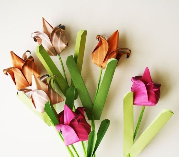 Схема оригами тюльпан