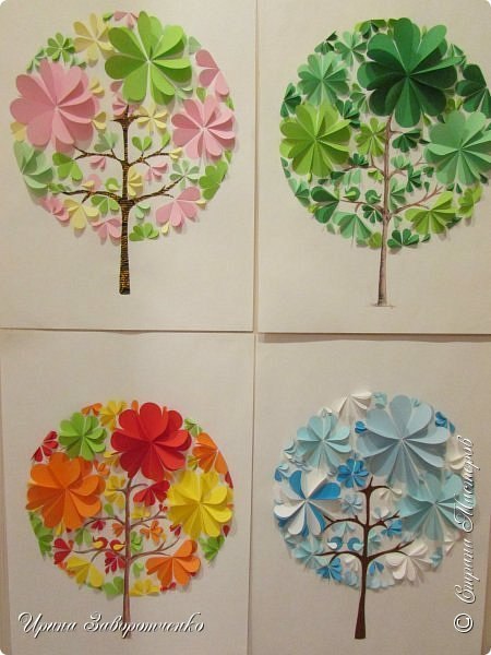 Объемные поделки из цветной бумаги.