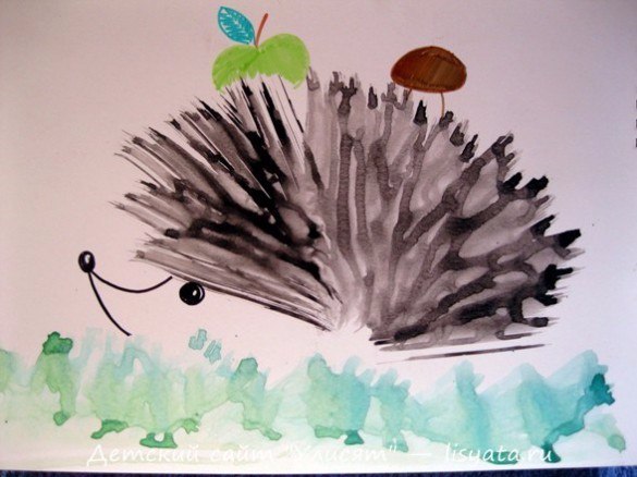 Рисуем с помощью зубной щетки. Рисуем с помощью зубной щетки.