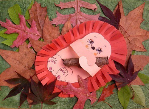 Объемная поделка "ёжик в листве" Объемная поделка "ёжик в листве"