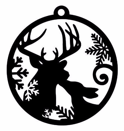 Трафареты на окна "новогодний олень"