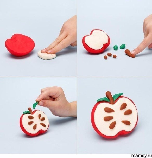 Лепим с детьми простые зверушки и фрукты
